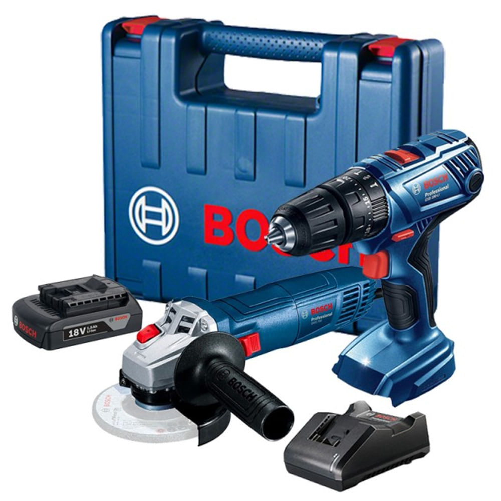 Taladro Percutor 18V 1/2"" + Amoladora Angular 4-1/2"" 710W Bosch 0615.A00.1LP-000