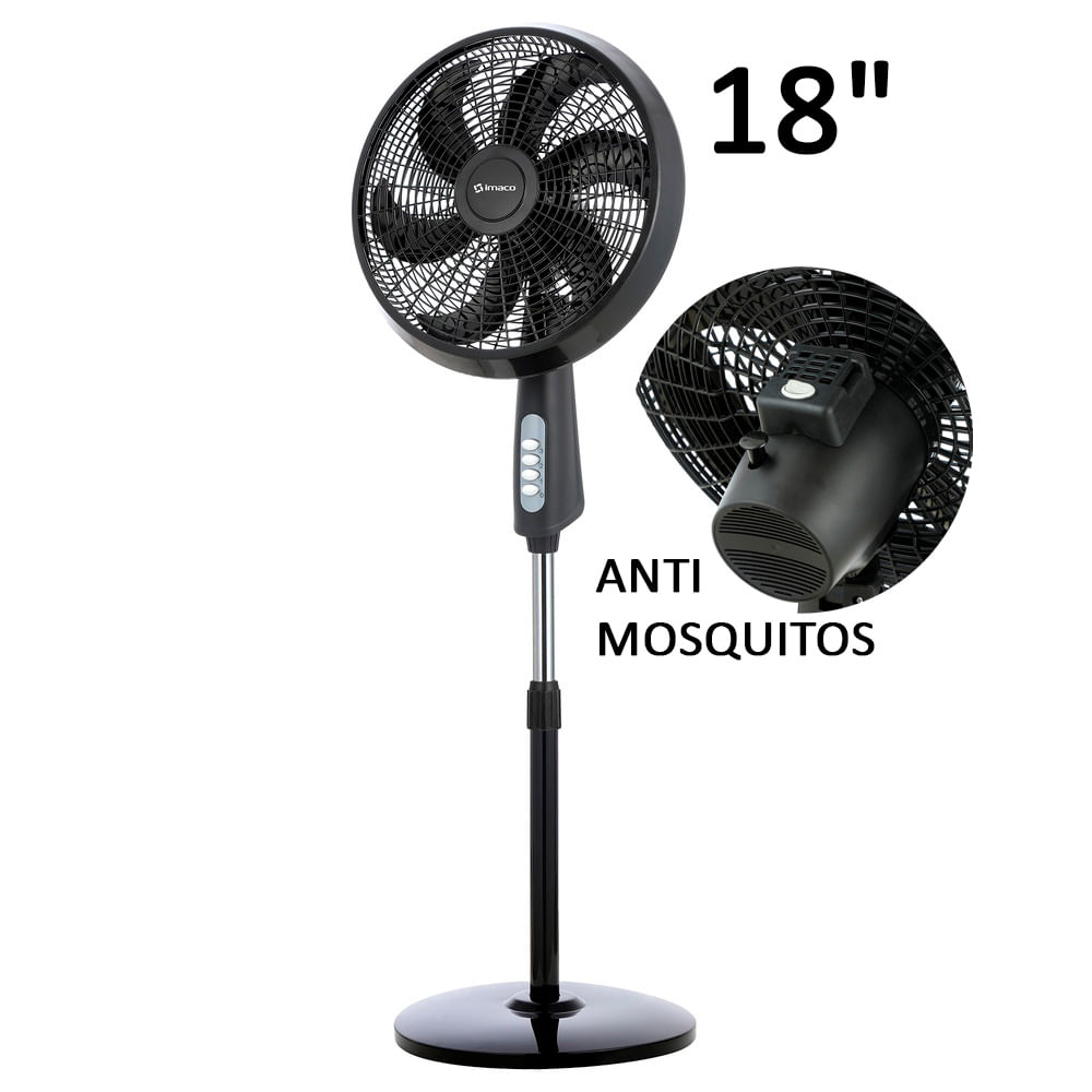 Ventilador Pedestal 18"" Antimosquitos Imaco 85W FSM7518MK Negro