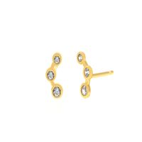 Aretes Piedra 3 Biceles Oro 18K