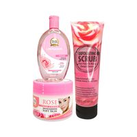 Combo de Rosas Exfoliante - Fruit of the wokali + Limpiador y crema facial - Nevada