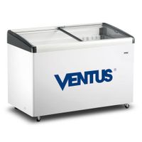 Congeladora Tapa De Vidrio plano inclinado Blanco de 400Lt - VENTUS CTV-400I