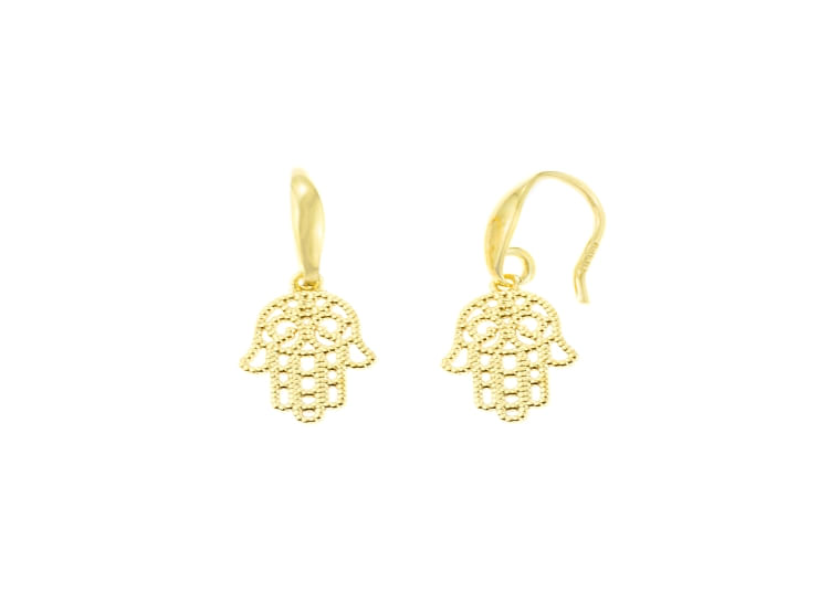 Aretes De Plata 925 Goldensilver Mano Poderosa