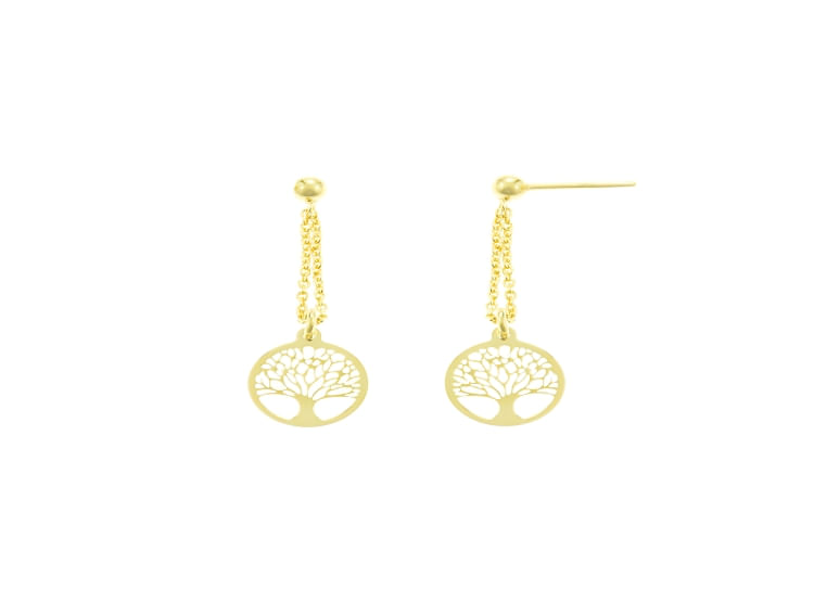 Aretes De Plata 925 Goldensilver Árbol De La Vida