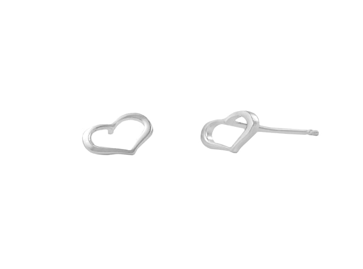 Aretes Corazón Calado Plata 925