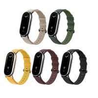 CORREA DE NYLON TRENZADA CON CUERO PARA XIAOMI BAND 8 - NEGRO