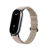 CORREA DE NYLON TRENZADA CON CUERO PARA XIAOMI BAND 8 - BEIGE