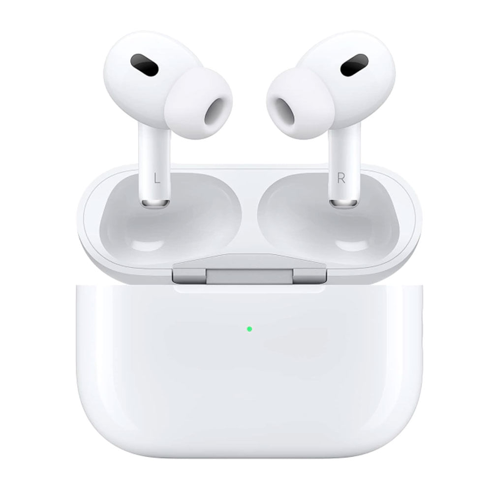 Audífonos bluetooth True Wireless Apple Airpods Pro 2da gen. con estuche de carga tipo C MagSafe, resistente al agua IPX4, duración máx. 6 horas