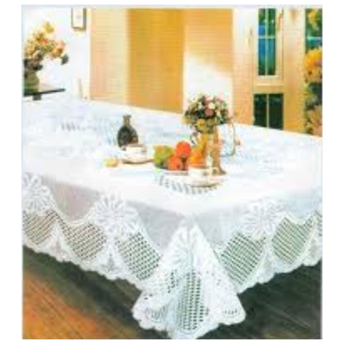 Mantel bordado blanco 150 x 250 cm