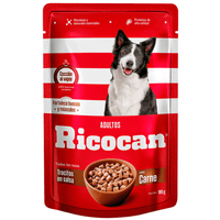 Pack x5 Comida Húmeda Perro Ricocan Trocitos de Carne 100gr