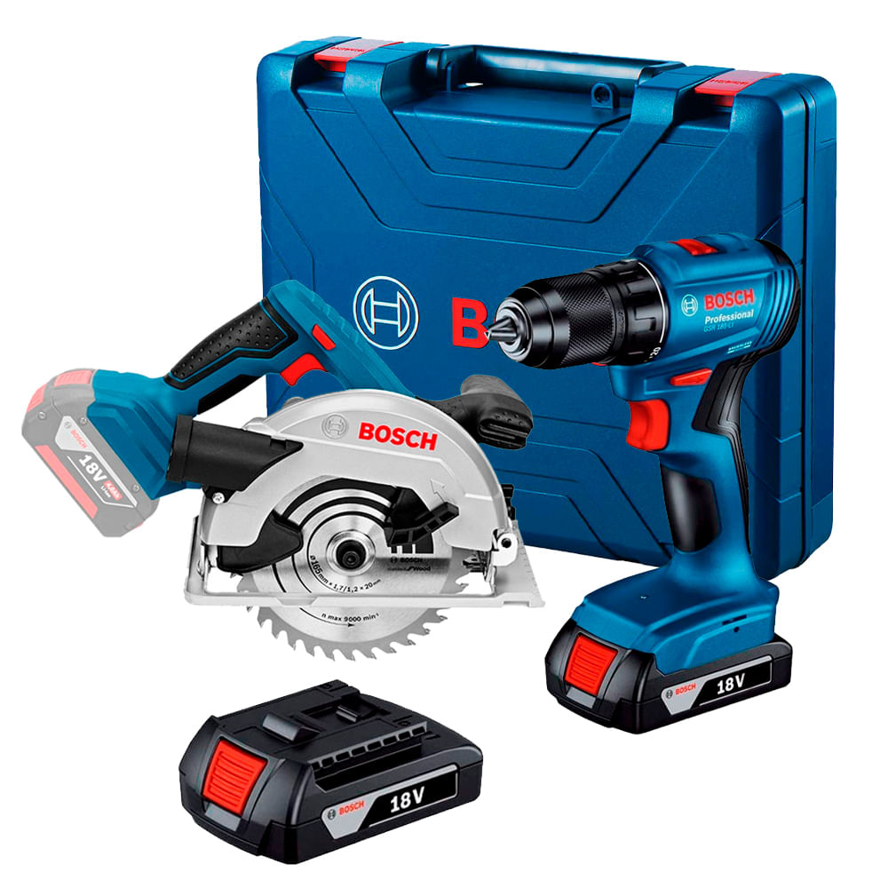 Taladro Atornillador Bosch GSR 185-LI +Sierra GKS 185 + 2Bat