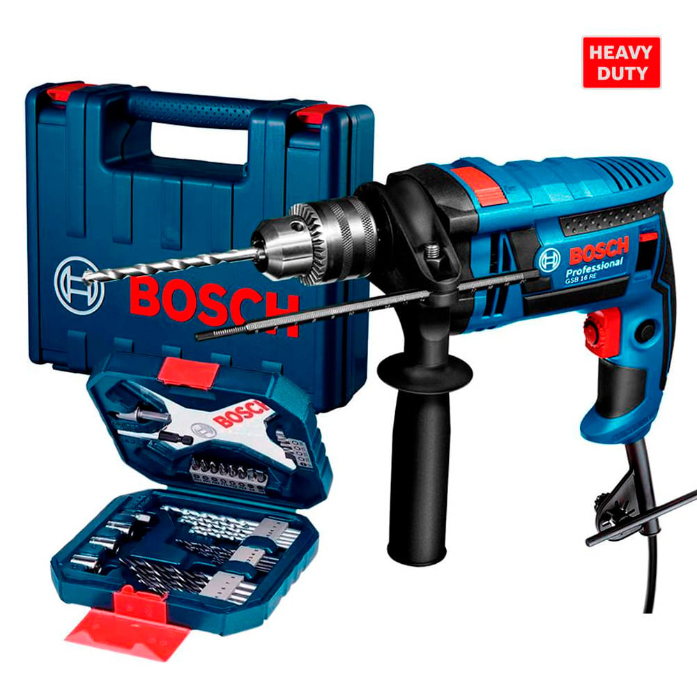Taladro Percutor Bosch GSB 16 RE MP + Set 41 Pz