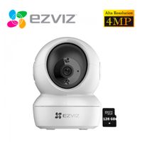 Cámara Wifi Inalámbrica H6C 4Mp Ezviz Giratoria 360° + Micro sd 128Gb