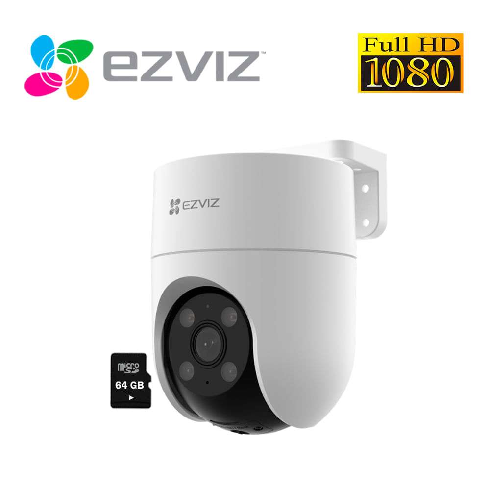 Cámara Seguridad Wifi H8C 1080P Ezviz 360° + Micro SD 64GB