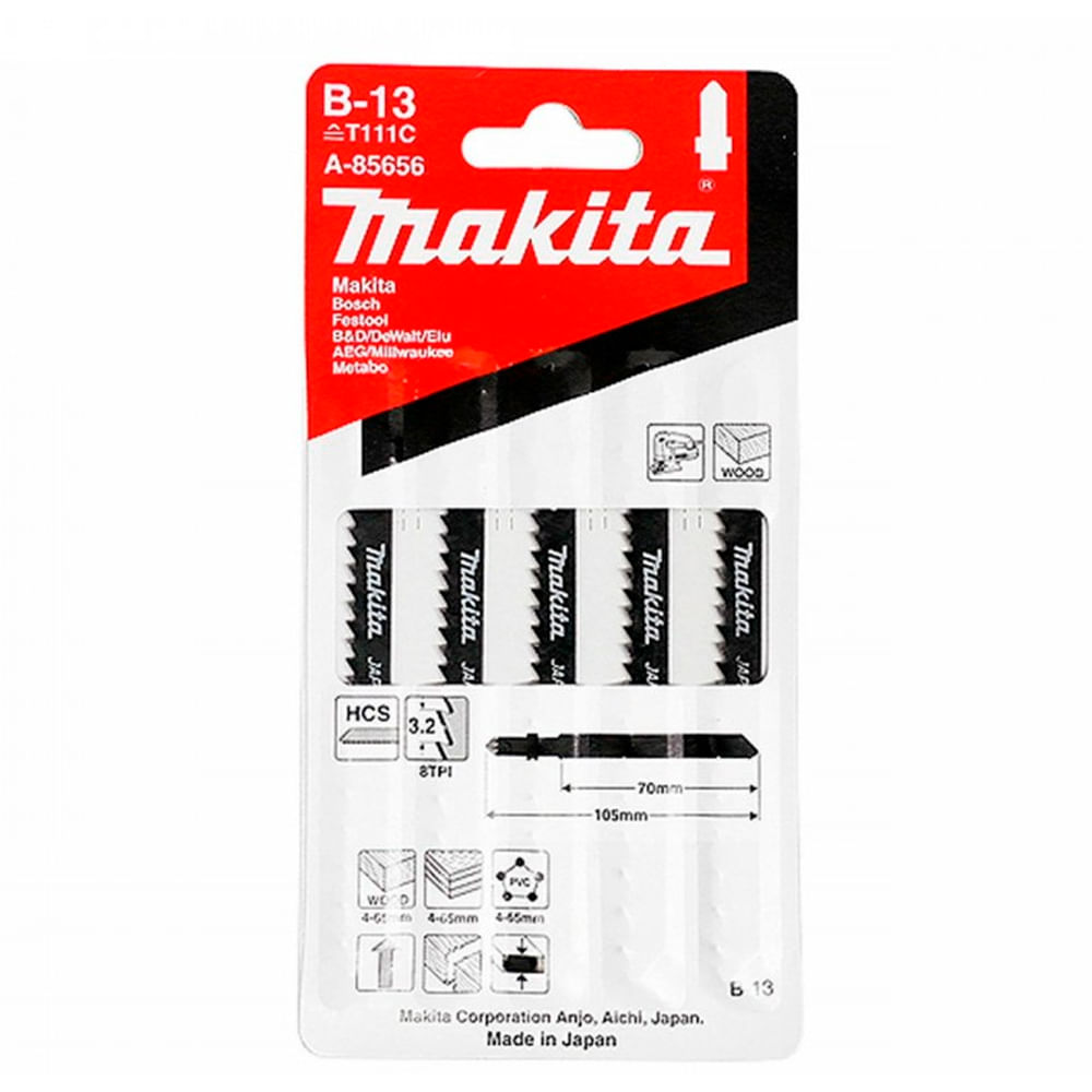 Hoja De Sierra Para Calar Madera/Plastico Makita 3"" X 5U.