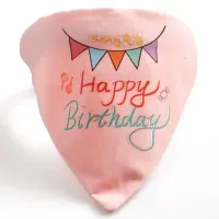 Bandana para Mascotas Happy Birthday - Rosado 34 cm