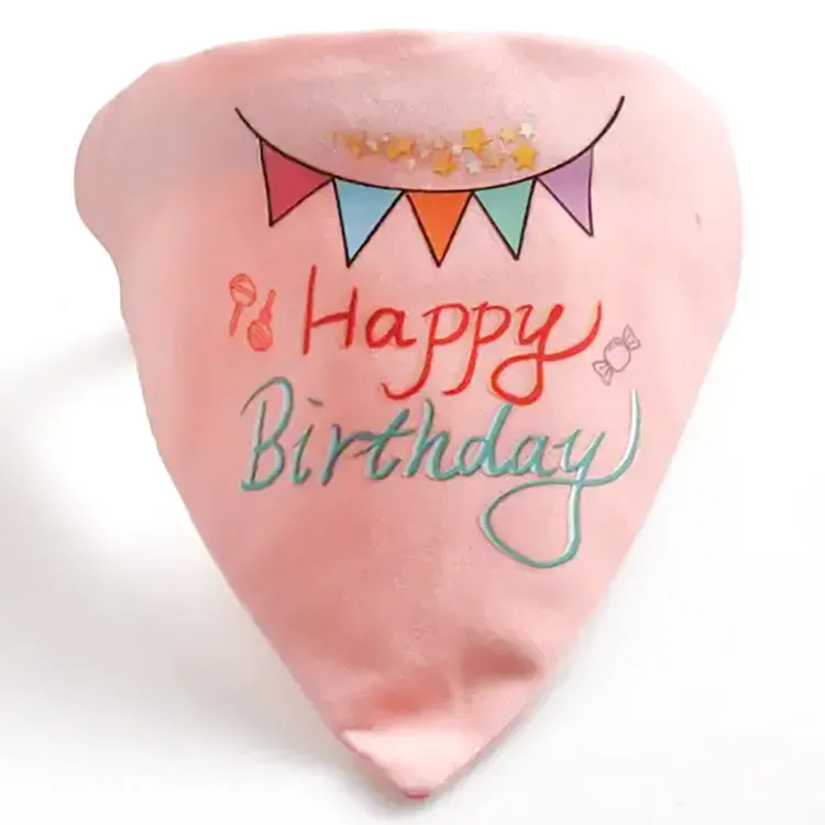 Bandana para Mascotas Happy Birthday - Rosado 34 cm