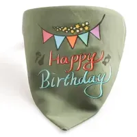 Bandana para Mascotas Happy Birthday Verde 34 cm