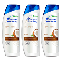Pack x3 Shampoo Head & Shoulders Hidratación Aceite De Coco 375ml