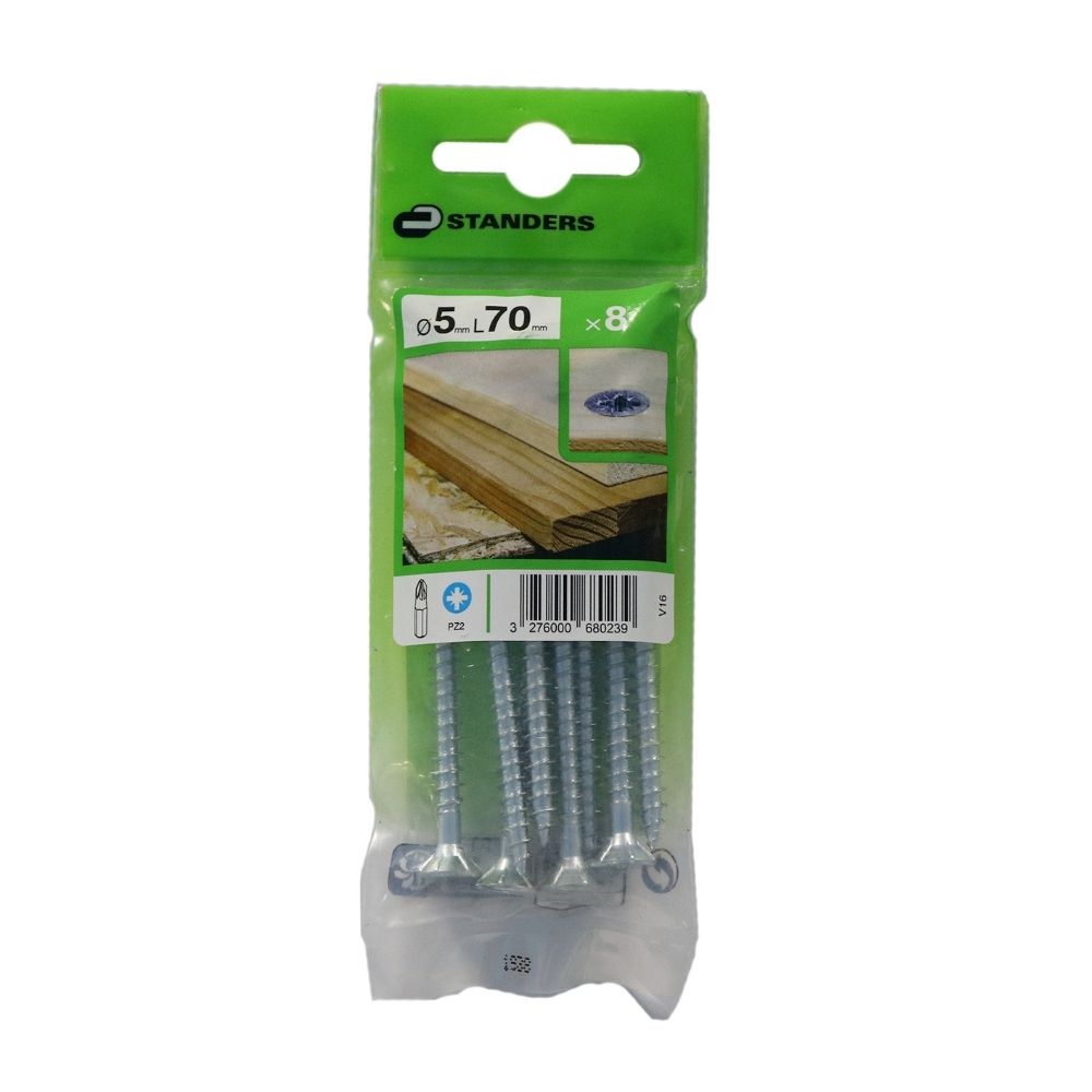 Tornillo Aglomerado Cs Pz Acero 5x70mm 8u Standers