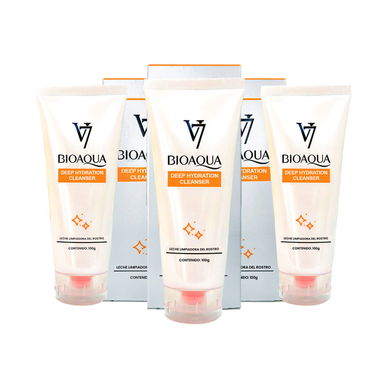 3 Limpieza Facial Limpiador De Leche V7 Hidratación Profunda Hidratante Suave Siete Vitaminas Efecto