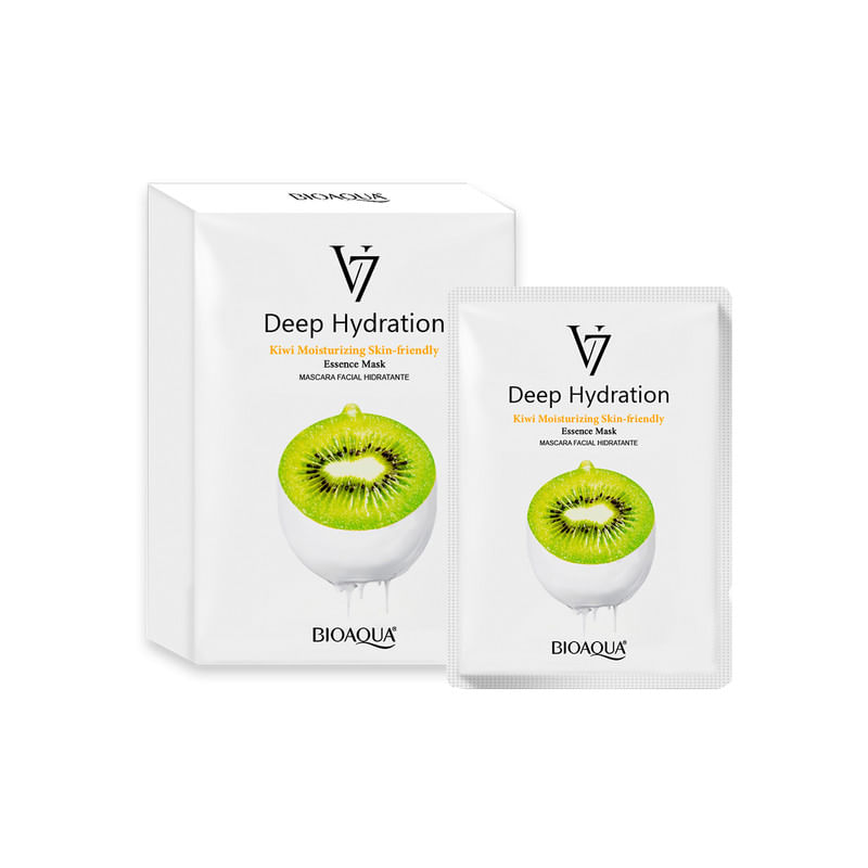 Mascarilla Facial De Esencia De Kiwi De Hidratación Profunda V7 30G X 10Pcs - Bioaqua