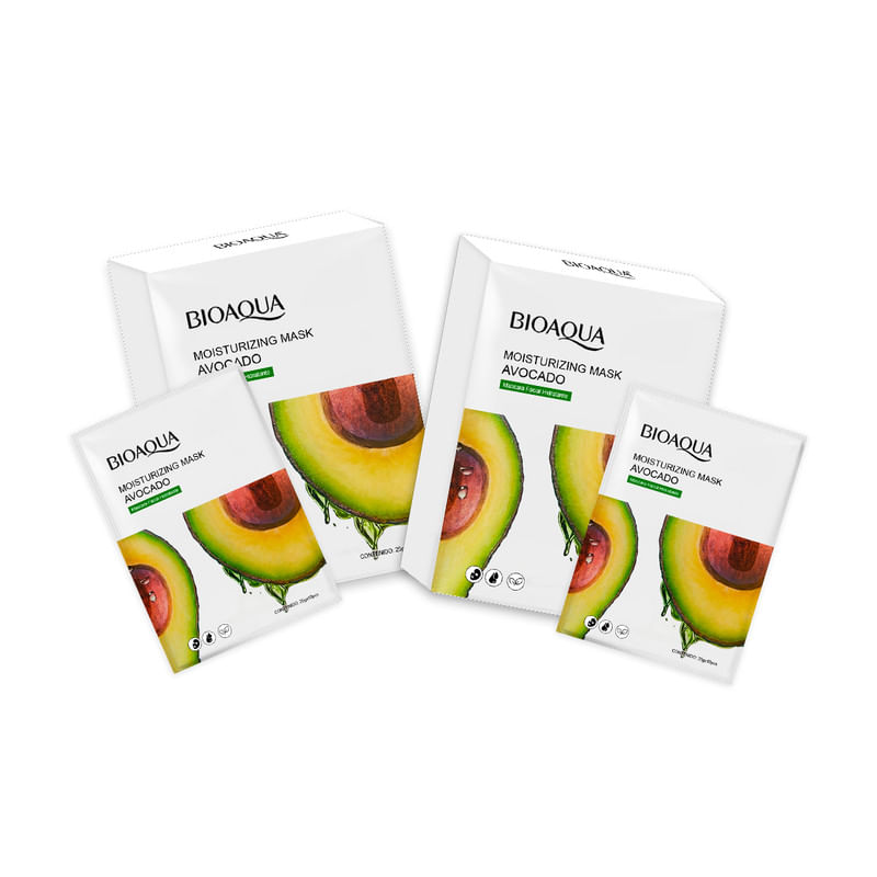 2 Mascarilla Facial Hidratante De Aguacate 25Gx10 Pcs - Bioaqua