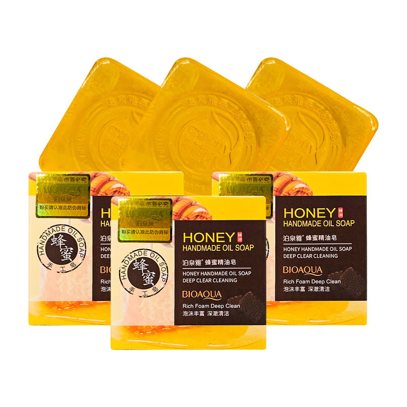 3 Jabón Natural De Miel Bioaqua 100G Desintoxicante