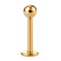 Piercing helix labret lóbulo tragus dorado 10mm