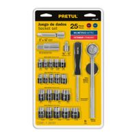 Juego de 25 herramientas 1/4"" y 3/8"" Pretul