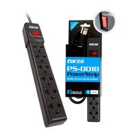 Supresor de Pico Forza PS-001B 6 Tomas Negro