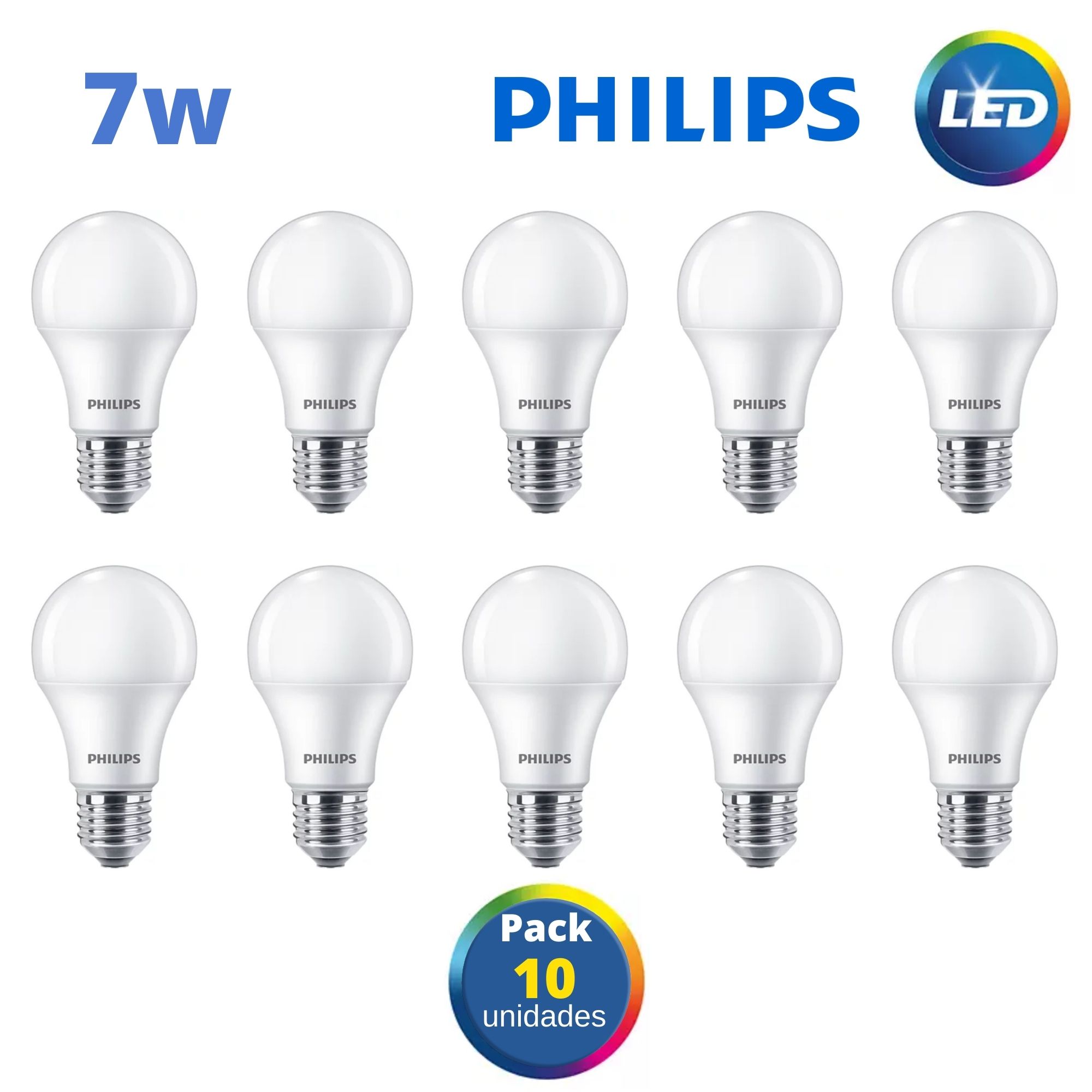 FOCO LED PHILIPS 7W EcoHome / PACK 10 UNIDADES