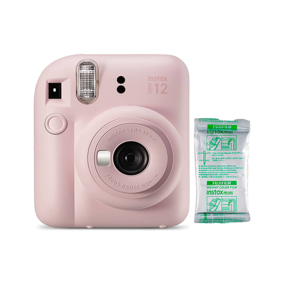 Camara Fujifilm Instax Mini 12 Rosado + Pelicula x 10