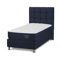 Dormitorio Americano Upline 1.5 Plazas + Respaldo Issey Azul
