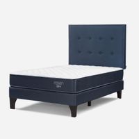 Dormitorio Europeo Upline 1.5 Plazas + Respaldo West Azul