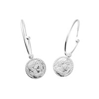Aretes Colgantes de Plata 925 Coins