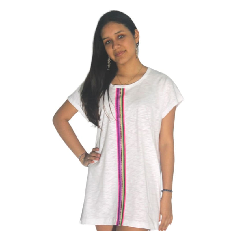 kaftán mujer Jessica Colors 100% algodón color blanco