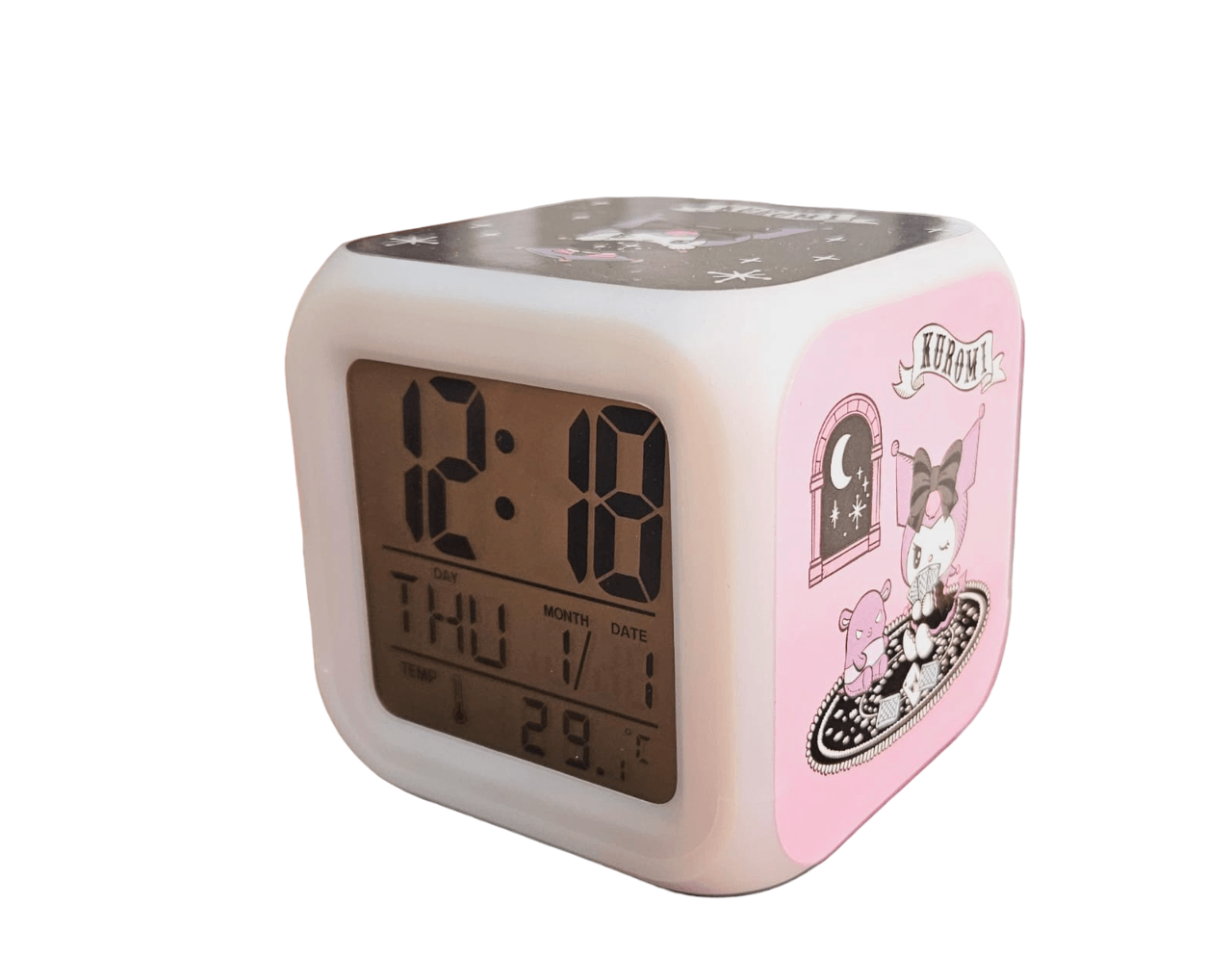 Reloj Despertador kuromi Con Luz Led Programable