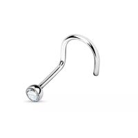 Piercing para nariz nostril ganchito con strass transparente