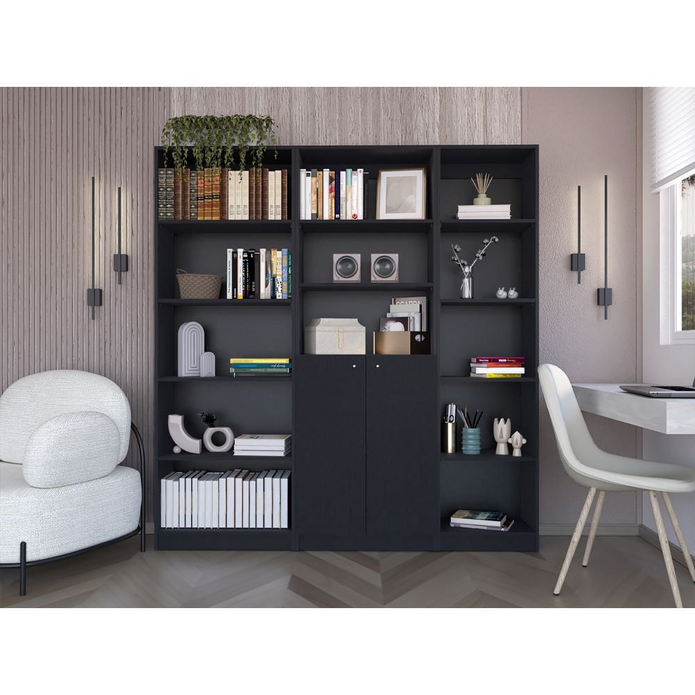 Combo Home Estante 62cm + Estante 2 Puertas + Estante 45cm - Wengue