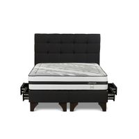 Dormitorio Europeo con Cajones Driven Queen + Respaldo Issey Grafito