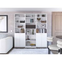 Combo Home 2 Estantes 2 Puertas + Estante 5 Repisas + 3 Complemento - Blanco