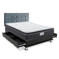 Dormitorio Cuadros Futurepedic 1.5 Plazas + Almohada + Protector Gris
