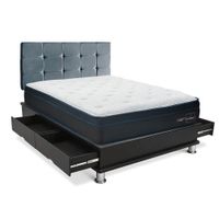 Dormitorio Cuadros Pure Fresh 2 Plazas + Almohadas + Protector Gris