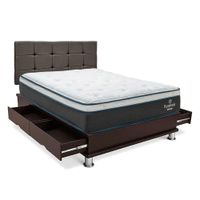 Dormitorio Cuadros Pure Fresh Queen + Almohadas + Protector Marrón