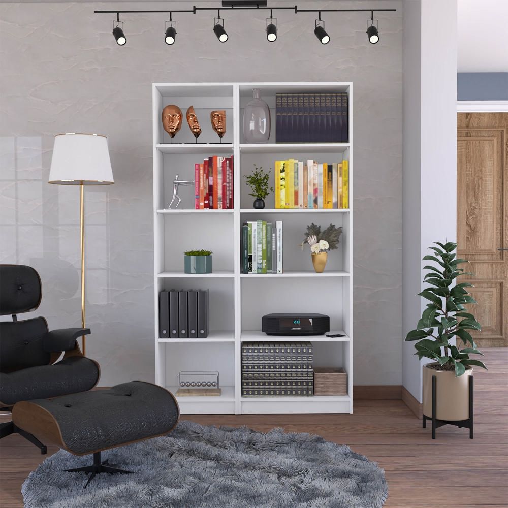 Combo Home Estante 5 Repisas + Estante 4 Repisas - Blanco