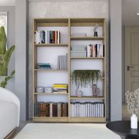Combo Home Estante 4 Repisas + Estante 5 Repisas - Macadamia