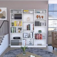 Combo Home 2 Estantes 5 Repisas + Estante 4 Rep + 3 Complemento - Blanco