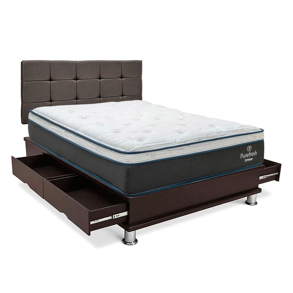 Dormitorio Cuadros Pure Fresh 1.5 Plazas + Almohada + Protector Marrón