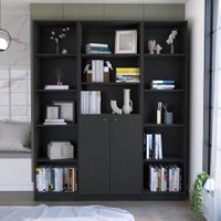 Combo Home 2 Estantes 45cm + Estante 2 Puertas - Wengue