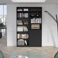 Combo Home Estante 2 Puertas + Estante 5 Repisas + 2 Complementos - Wengue